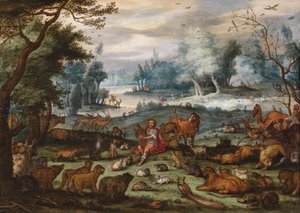 Orfeo encanta a los árboles y animales de Unbekannt Unbekannt